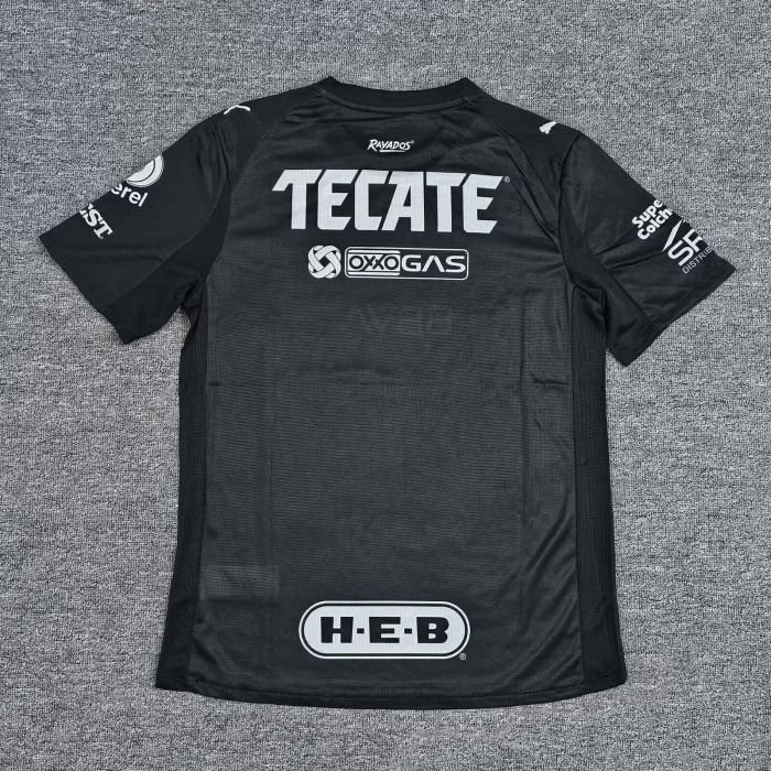 Player Version 2025-2026 Monterrey Black Goalkeeper Soccer Jersey Menterrey Football Shirt