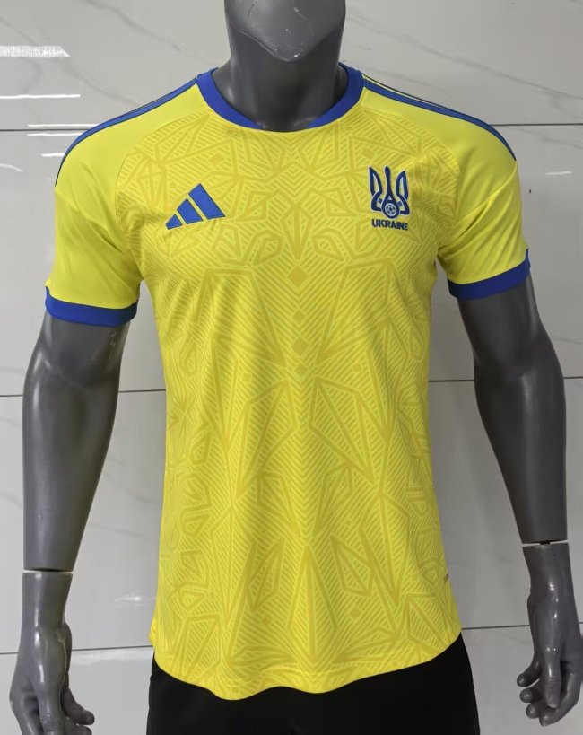 Fan Version 2026 Ukraine Home Soccer Jersey Yellow Football Shirt