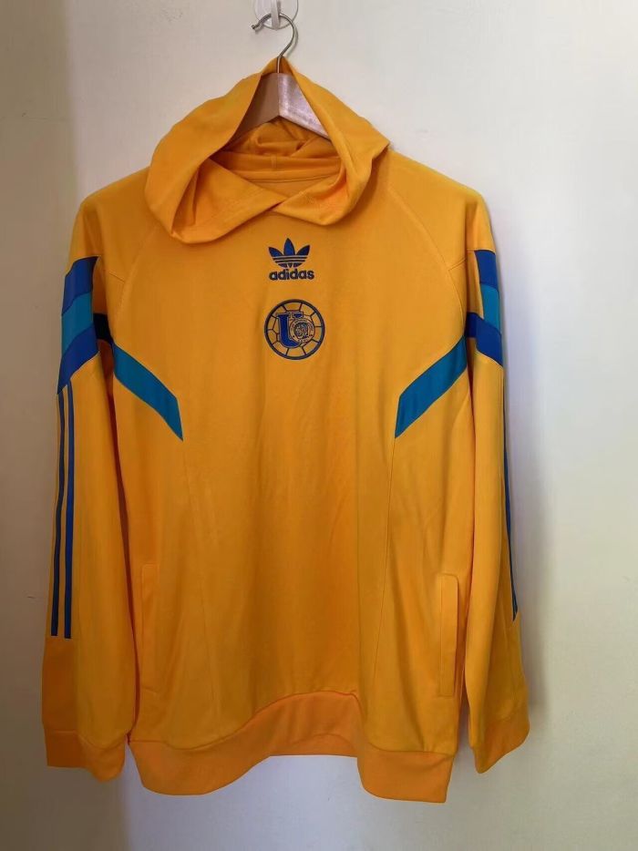 with Caps 2025-2026 Tigres Yellow Soccer Training Hoodie Football Hoody