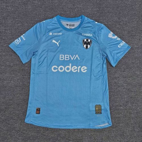 Player Version 2025-2026 Monterrey Blue Goalkeeper Soccer Jersey Menterrey Football Shirt