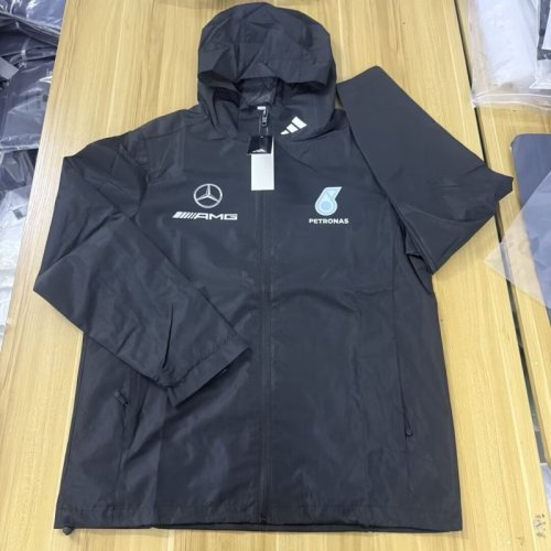 2025-2026 Mercedes Black Soccer Windbreaker Jacket Football Jacket