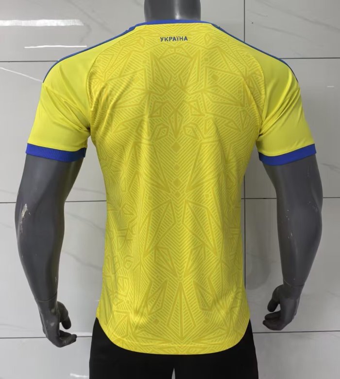 Fan Version 2026 Ukraine Home Soccer Jersey Yellow Football Shirt
