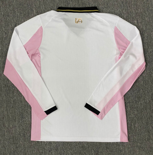 Long Sleeve Fans Version 2025-2026 Palermo Third Away White/Pink Soccer Jersey Football Shirt
