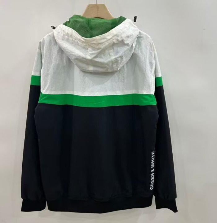 with Caps 2025-2026 Real Betis Black/White Soccer Windbreaker Jacket Football Jacket