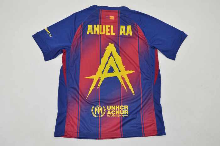 Barca Camisetas de Futbol 2025-2026 Barcelona Anuel AA version Home Soccer Jersey