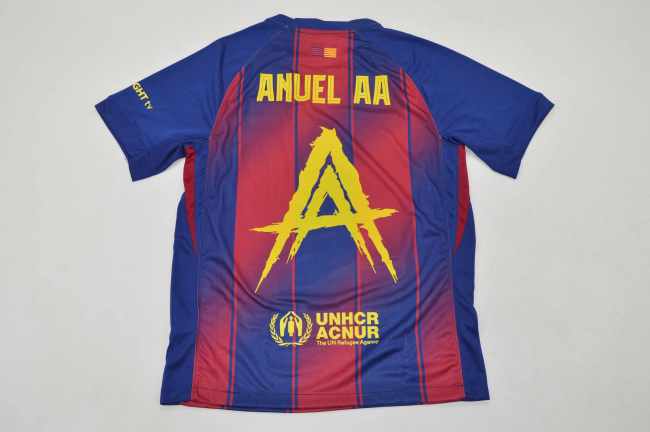 Barca Camisetas de Futbol 2025-2026 Barcelona Anuel AA version Home Soccer Jersey