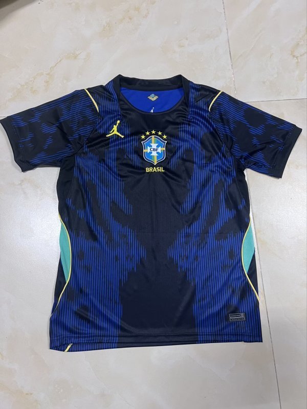 Fan Version 2026 Brazil Black/Blue Soccer Jersey Brasil Camisetas de Futbol