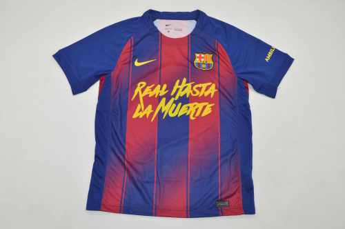 Long Sleeve Barca Camisetas de Futbol 2025-2026 Barcelona Anuel AA version Home Soccer Jersey