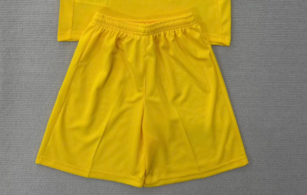 Fan Version 2025-2026 Girona Away Yellow Soccer Shorts Horona Football Shorts