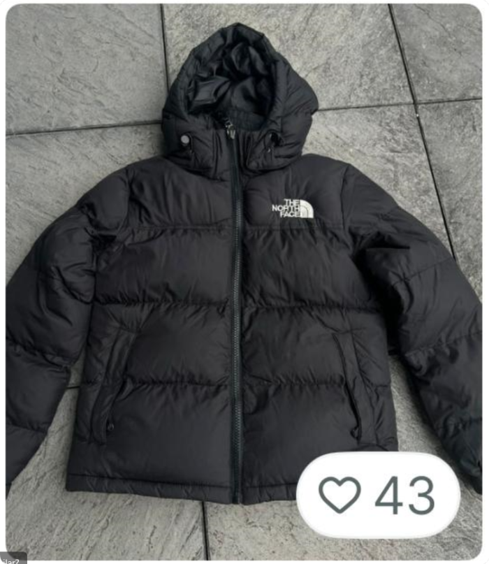 2025 N Face Black Cotton Coat