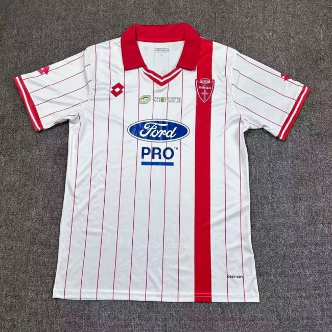 Fans Version 2025-2026 Monza Away White Soccer Jersey Football Shirt