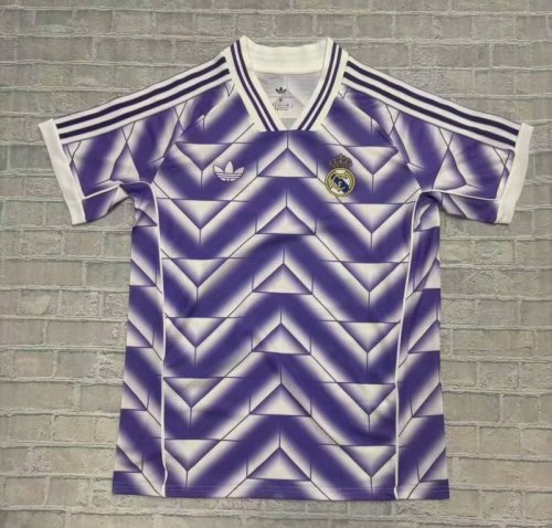 Fans Version 2025-2026 Real Madrid Purple/White Soccer Training Jersey Real Football Shirt