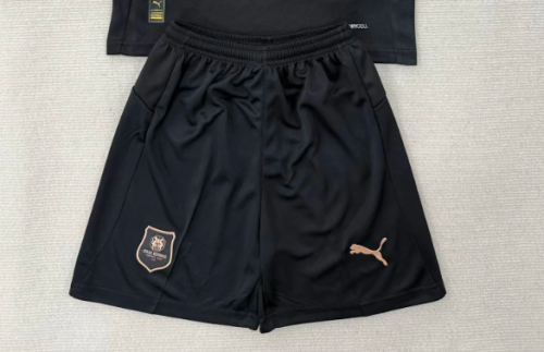 Fan Version 2025-2026 Stade Rennais Third Away Black Soccer Shorts Football Shorts