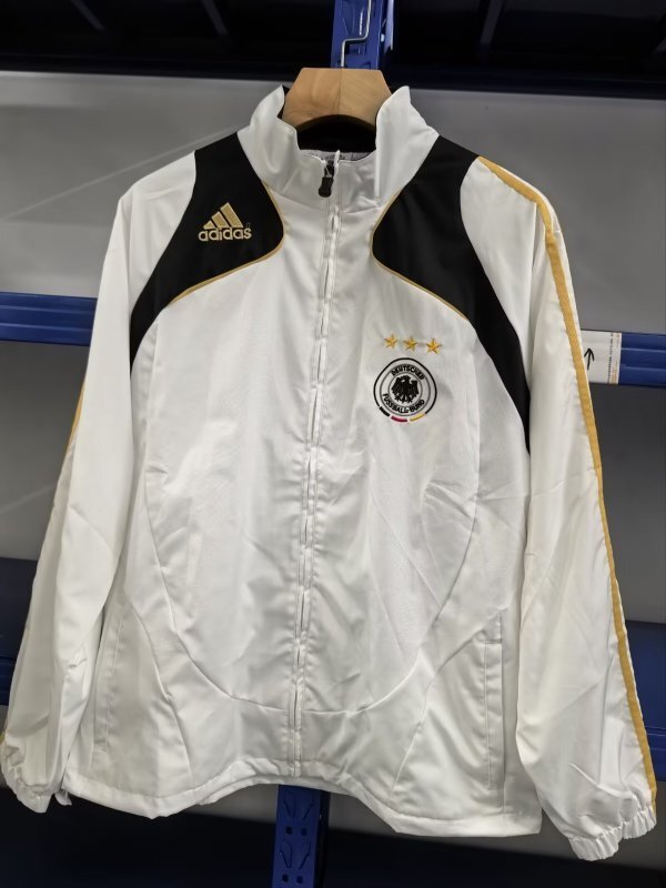 Retro Jacket 2004 Germany White/Black Soccer Windbreaker Jacket Football Jacket