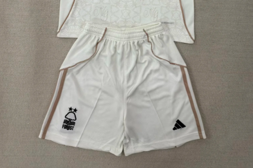 Fan Version 2025-2026 Nottingham Forest Away White Soccer Shorts Football Shorts