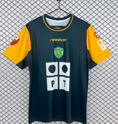 Retro Jersey 2002-2003 Sporting Lisbon Dark Green Soccer Training Jersey Vintage Football Shirt
