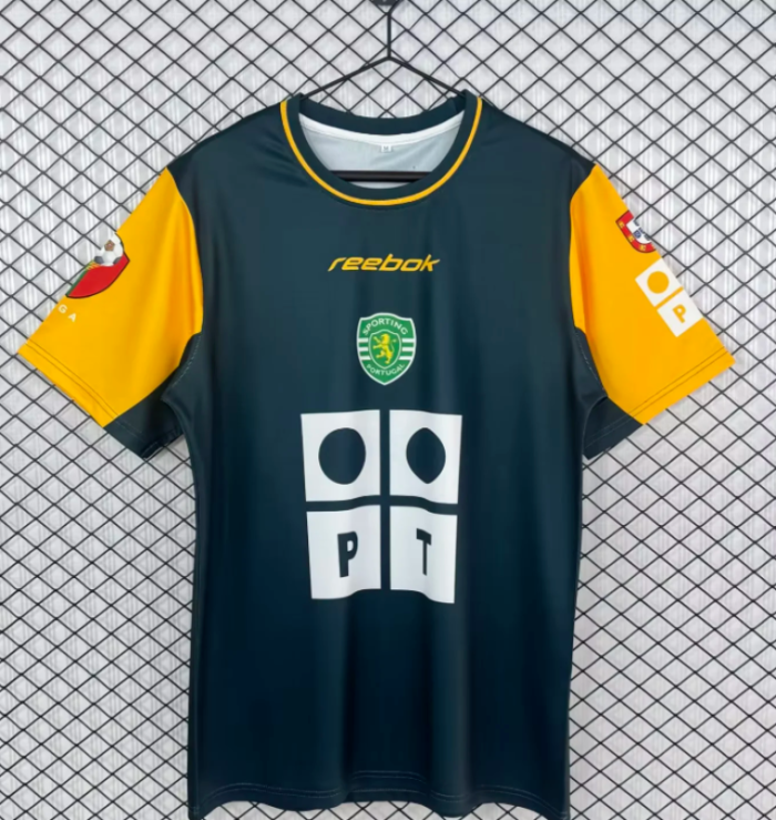 Retro Jersey 2002-2003 Sporting Lisbon Dark Green Soccer Training Jersey Vintage Football Shirt