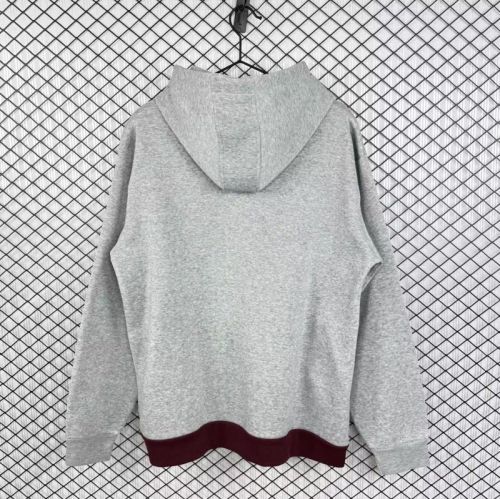 Retro Hoody 2014-2015 Bayern Munich Grey/Maroon Soccer Training Hoodie Football Hoody