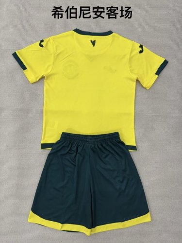 Youth Uniform Kids Kit 2025-2026 Hibernian Away Soccer Jersey Shorts Child Football Set