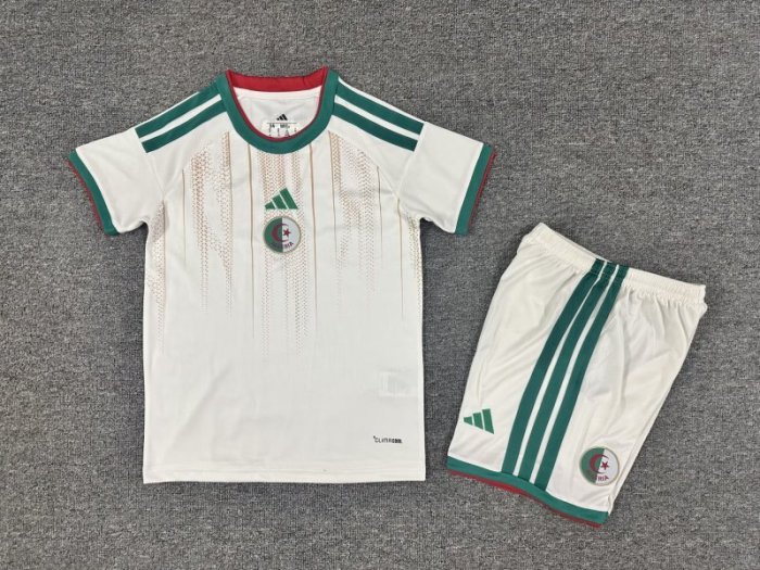 Youth Uniform Kids Kit 2026 Algeria Home Soccer Jersey Shorts Child Football Set