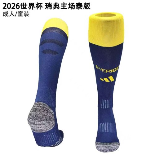 Youth/Adult 2026 World Cup Sweden Home Soccer Socks Football Socks