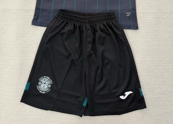 Fan Version 2025-2026 Hibernian Third Away Black Soccer Shorts Football Shorts