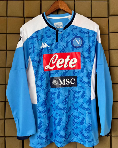 Long Sleeve Retro Jersey 2019-2020 Calcio Napoli Home Soccer Jersey Napoles Vintage Football Shirt