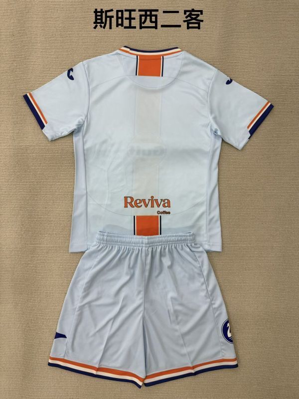 Youth Uniform Kids Kit 2025-2026 Swansea City Third Away Soccer Jersey Shorts Child Football Set