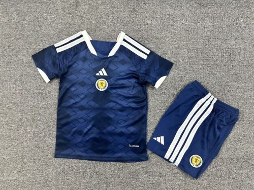 Youth Uniform Kids Kit 2025 Scotland Home Soccer Jersey Shorts Child Football Set