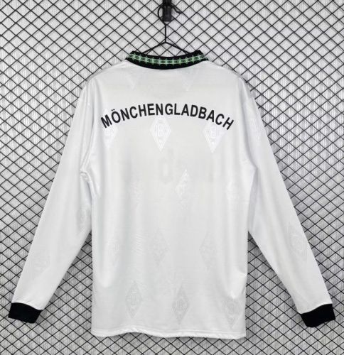 Long Sleeve Retro Jersey 1995-1996 Borussia Monchengladbach Home Soccer Jersey Vintage Football Shirt