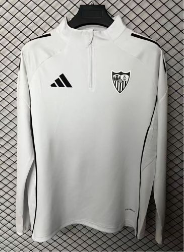 2025-2026 Sevilla White Soccer Training Sweater and Pants