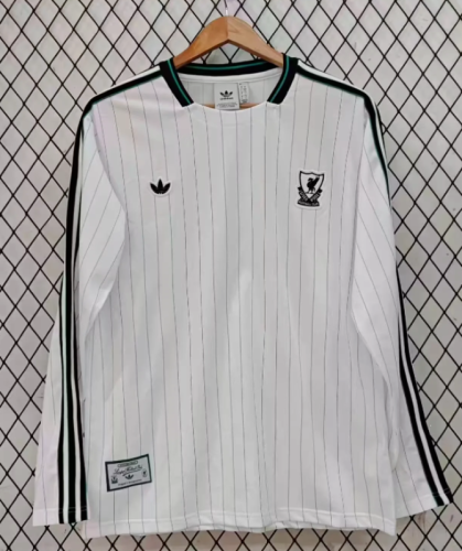 Long Sleeve 2025-2026 Liverpool White Icon Soccer Jersey Football Shirt
