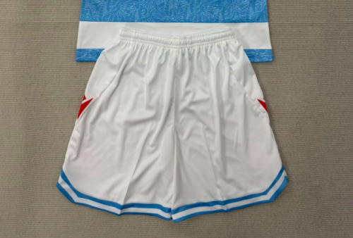 Fan Version 2025-2026 Wrexham Third Away White/Blue Soccer Shorts Football Shorts