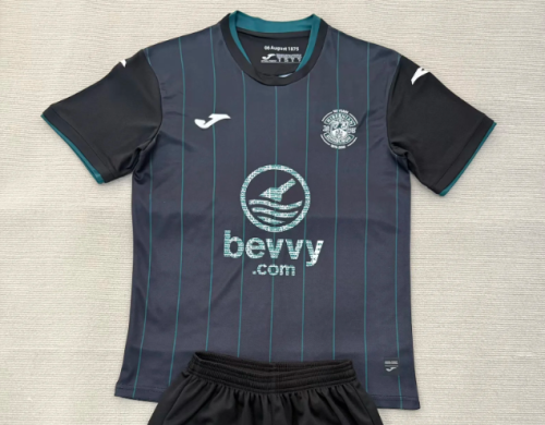 Fans Version 2025-2026 Hibernian Third Away Black Soccer Jersey Football Shirt