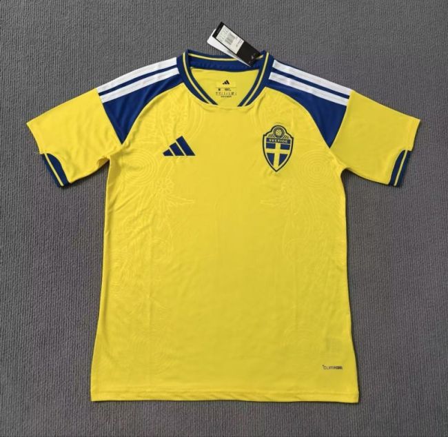 Fan Version 2026 Sweden Home Soccer Jersey Football Shirt