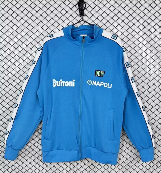 Retro Jacket 1987-1988 Napoli Blue Soccer Jacket Napoles Football Jacket