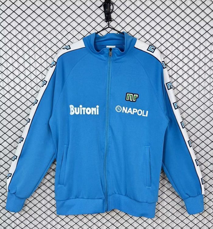 Retro Jacket 1987-1988 Napoli Blue Soccer Jacket Napoles Football Jacket
