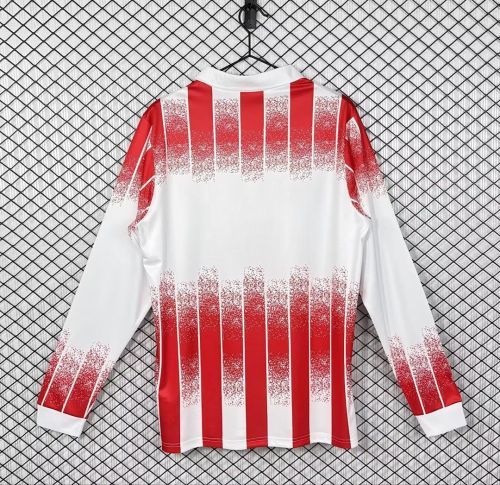 Long Sleeve Retro Jersey 1991-1992 AS Cannes Home Soccer Jersey Vintage Football Shirt