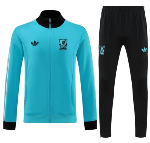 Adult 2025-2026 Liverpool Green Soccer Jacket and Long Pants Football Tracksuit