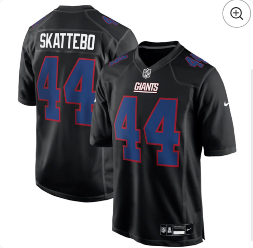 Youth New York Giants SKATTEBO 45 Black NFL Jersey Child Shirt