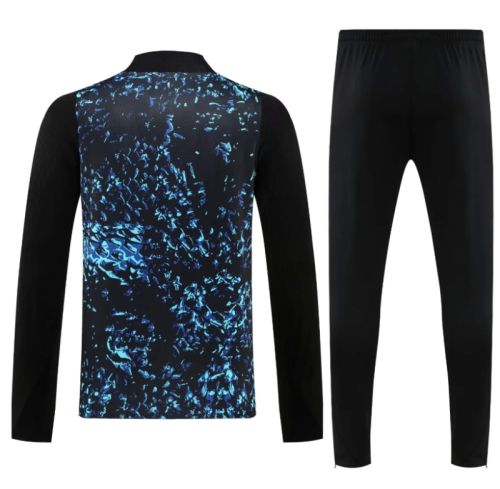 2025-2026 Inter Milan Black/Blue/Green Soccer Training Sweater and Pants Football Kit