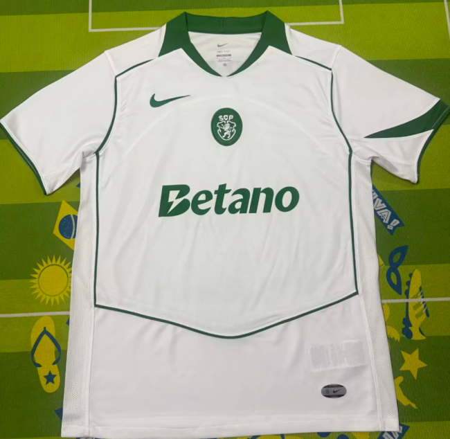 Fan Version 2025-2026 Sporting Lisbon Fourth Away White/Green Football Shirt Soccer Jersey