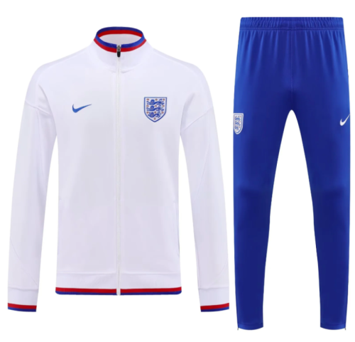 Adult 2026 England White Soccer Jacket and Long Pants Football Tracksuit