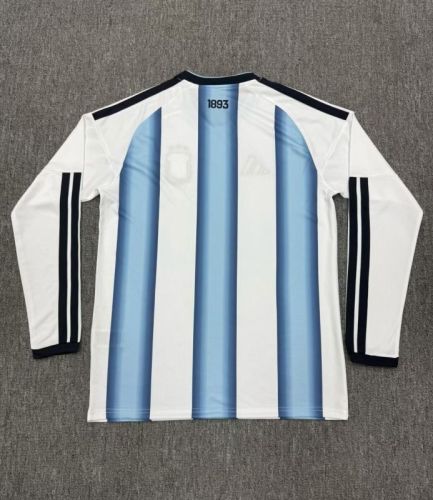 with Golden Front Patch Long Sleeve Fan Version 2026 Argentina Home Soccer Jersey Camisetas de Futbol
