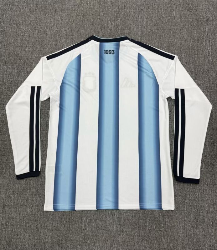 with Golden Front Patch Long Sleeve Fan Version 2026 Argentina Home Soccer Jersey Camisetas de Futbol