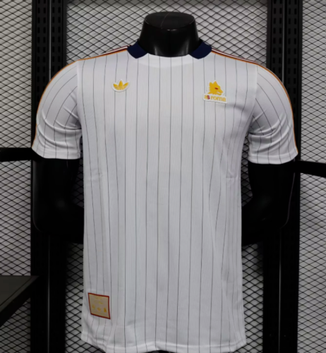 Fan Version 2025-2026 As Roma White Icon Soccer Jersey Football Shirt
