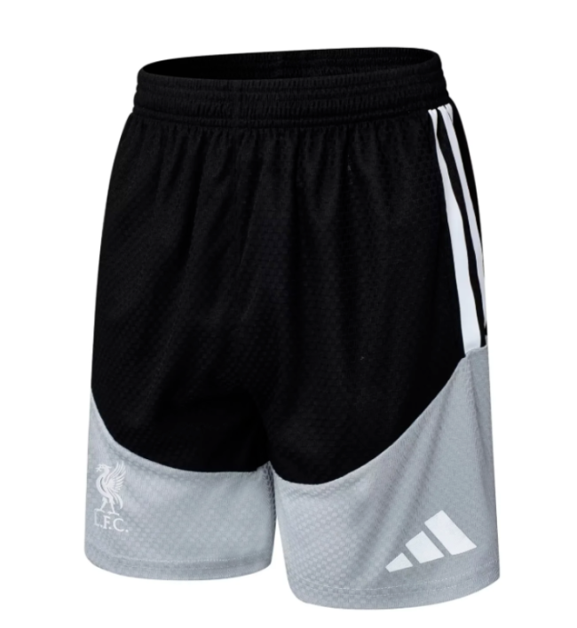 Fan Version 2025-2026 Liverpool Black/Grey Soccer Training Shorts Football Shorts