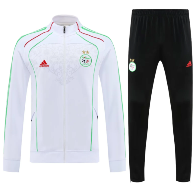 Adult 2026 Algeria White Soccer Jacket and Long Pants Football Tracksuit
