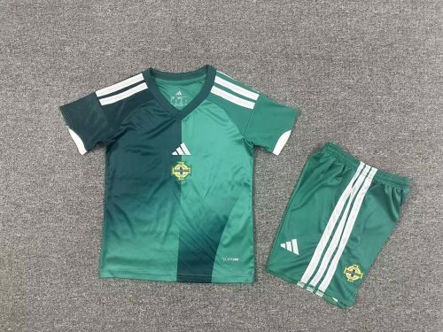 Youth Uniform Kids Kit Northern Ireland 2026 Home Soccer Jersey Shorts Child Football Set
