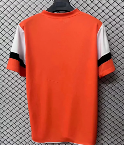 with LFP Patch Retro Jersey 2012-2013 Malaga Third Away Orange Soccer Jersey Football Shirt